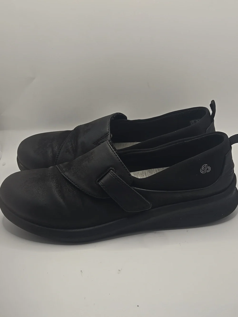 Clarks Cloudsteppers Black Sillian2.0 Ease Comfort Loafers Sz 10M Slip-On Boho